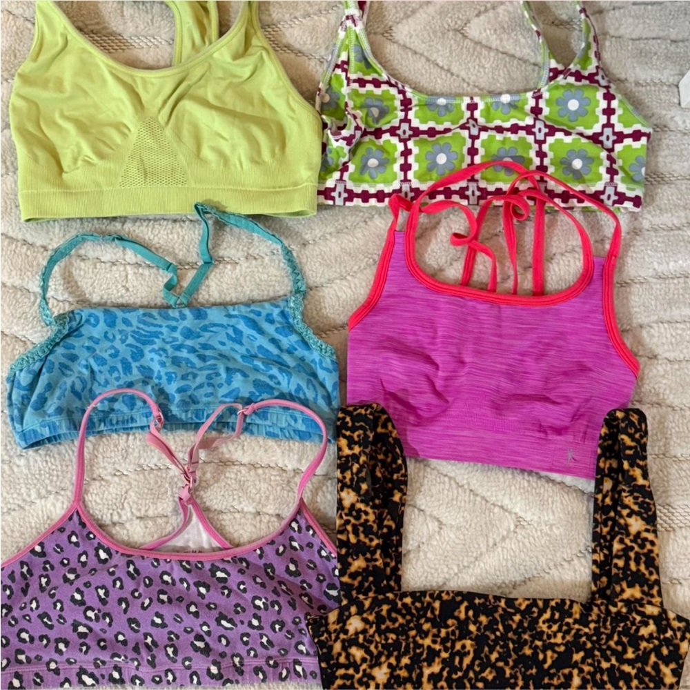 Colorful Patterned Sports Bras Set